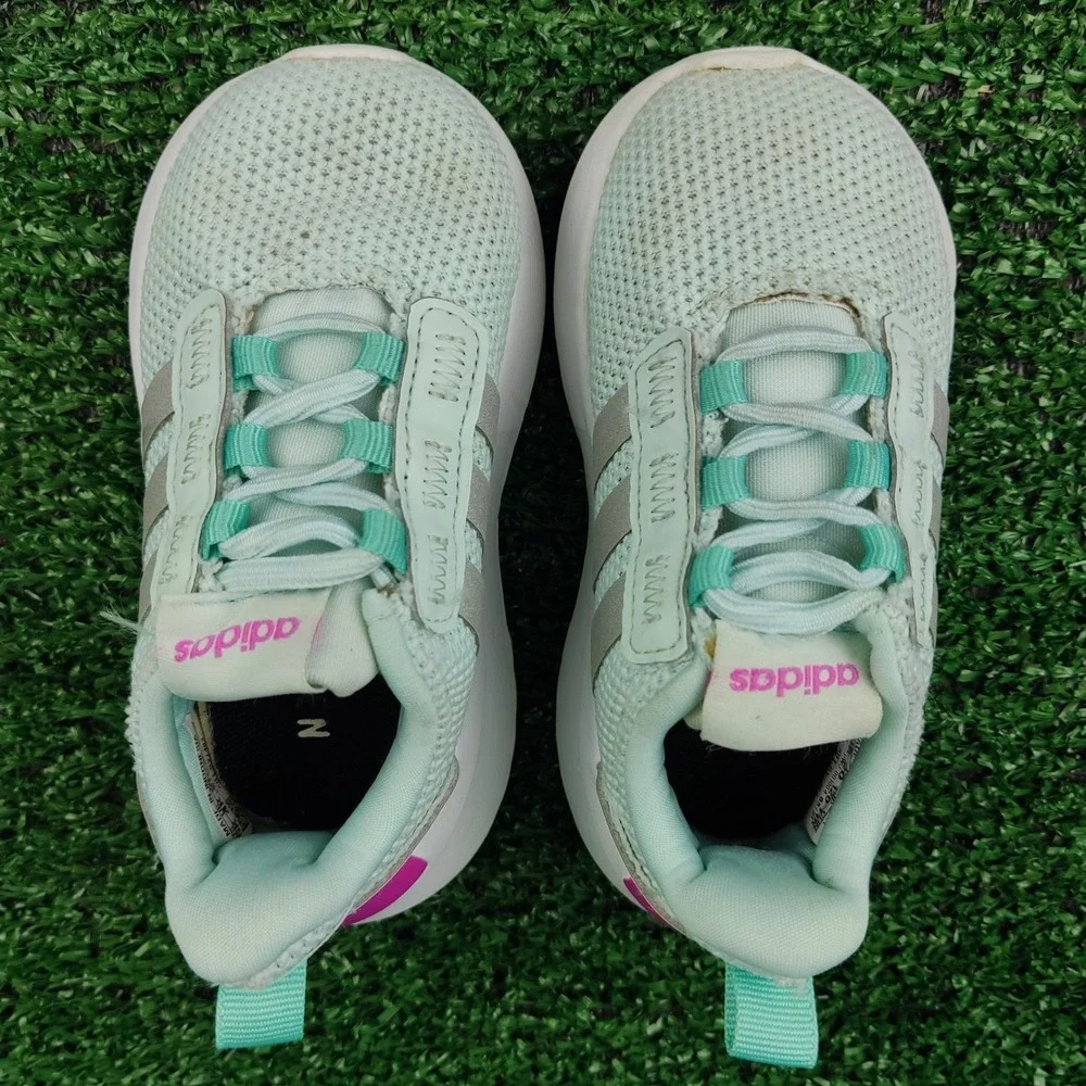 Adidas Sneakers Kids 5K Mint Green Tensaur Run 2.0 Athletic Mesh GV7403